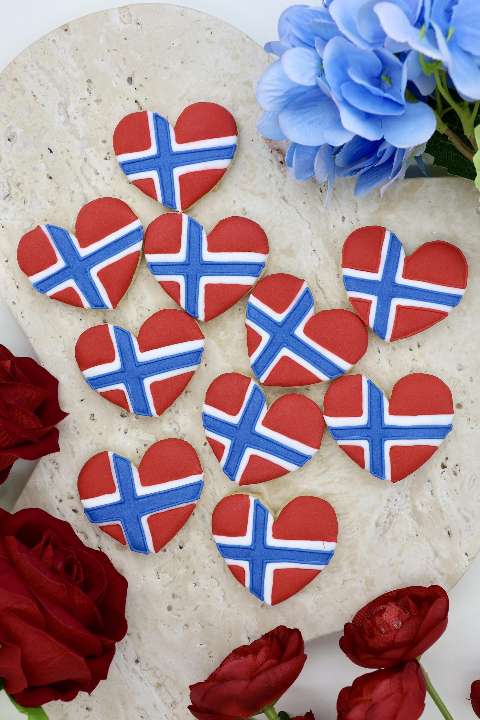 Colourful, hand-decorated cookies